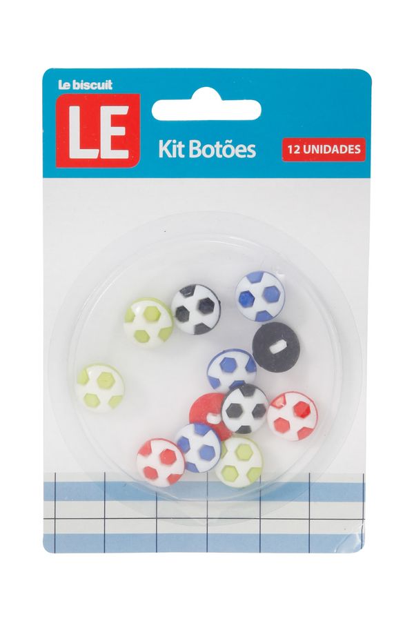 Kit Botão Infantil Le Balls 16mm com 12 Unidades Colorido