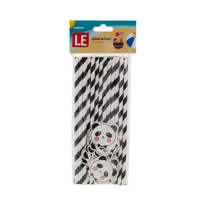 Canudo de Papel Le com 25 Unidades Panda