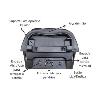 Caixa Som Portátil Bluetooth 5.0 Kimiso Led C/NF