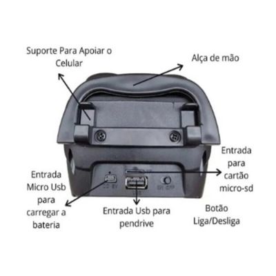 Caixa Som Portátil Bluetooth 5.0 Kimiso Led C/NF