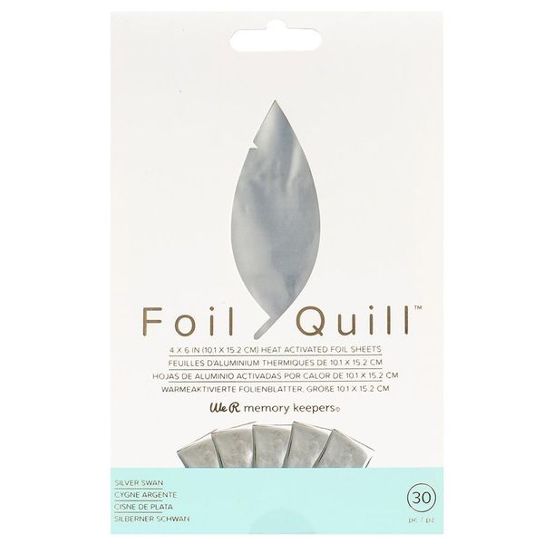 Foil em Folha 10x15 Cisne Prateado para Foil Quill We R - 30 Unidades