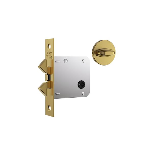 FECHADURA PARA PORTA DE CORRER BANHEIRO WC STAM 1006S REDONDA DOURADA GOLD 45 MM