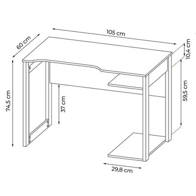 Mesa para Escritório Home Office Gamer ME4161 MDP Preto/Azul - Gran Belo