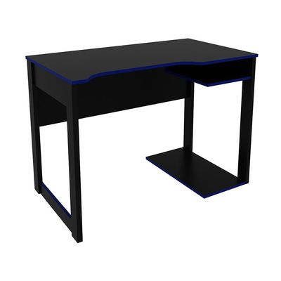 Mesa para Escritório Home Office Gamer ME4161 MDP Preto/Azul - Gran Belo