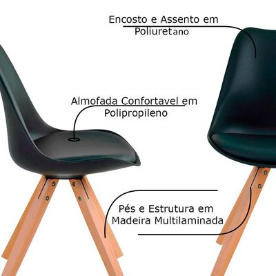 Cadeira Decorativa Sala e Escritório Neo (PP) Preta - Gran Belo