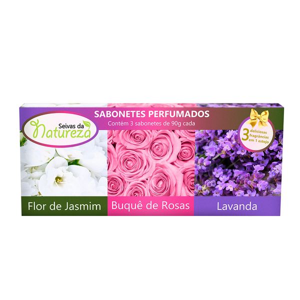 Kit 3 sabonetes Seivas Natur Misto 90g cada Aromática (1635)