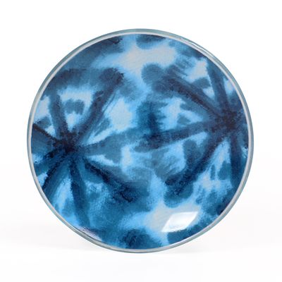 Conjunto Petisqueira Retangular Decorglass Tie Dye 3 Peças