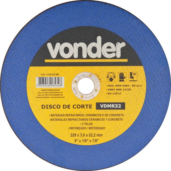 Disco De Corte 228,6x3,0x22,22 2 Telas Para Refratário Vdmr3