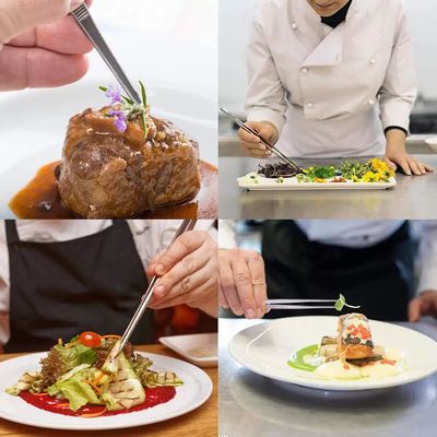 Pinça Culinária Inox Profissional 30cm Mimo Style Pegador De Cozinha Para Alimentos Gastronomia Decoração Pratos