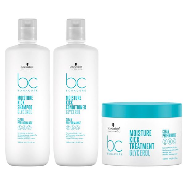Schwarzkopf BC Clean Moisture Kick Glycerol Kit (3 produtos)