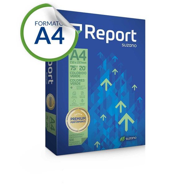 PAPEL A4 75G 500FLS VERDE REPORT