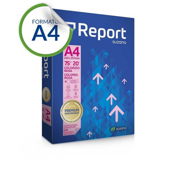 PAPEL A4 75G 500FLS ROSA REPORT