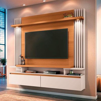 Painel Para Tv Home Suspenso Cosmo Cinamomo Off White - Hb Móveis