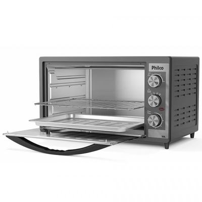Forno Elétrico PFE52P 50 Litros com Botão Timer de 60 minutos e Dupla Resistência Philco Preto / 220V