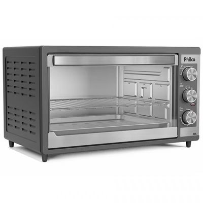 Forno Elétrico PFE52P 50 Litros com Botão Timer de 60 minutos e Dupla Resistência Philco Preto / 220V
