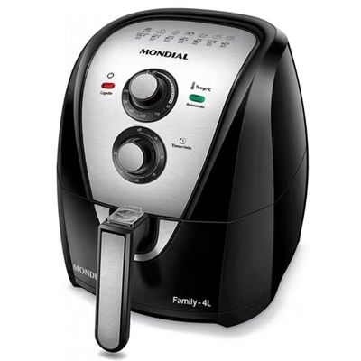 Fritadeira Elétrica Sem Óleo Air Fryer Mondial AFN40BI 4L + Liquidificador Mondial Turbo Power L-99 FB 500W com 3 Velocidades Preto com Inox / 220V