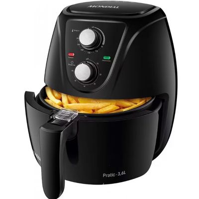 Fritadeira Elétrica Sem Óleo Air Fryer Mondial AF-36-FB 3,6L + Liquidificador Mondial Turbo Power L-99 FB 500W com 3 Velocidades Preto / 220V