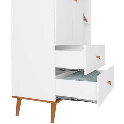 Guarda Roupa Infantil Ternura com 5 Nichos, 2 Portas, 2 Gavetas Bartira Branco
