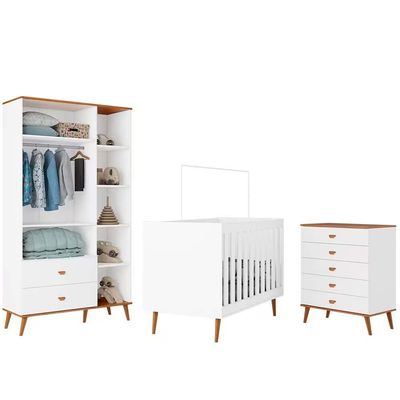 Guarda Roupa Infantil Ternura com 5 Nichos, 2 Portas, 2 Gavetas Bartira Branco