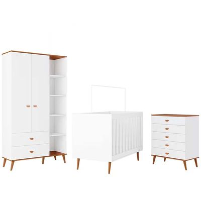 Guarda Roupa Infantil Ternura com 5 Nichos, 2 Portas, 2 Gavetas Bartira Branco