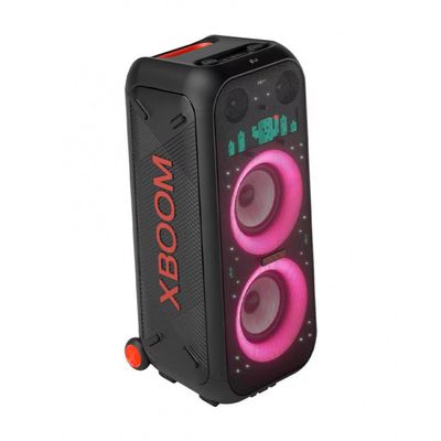 Caixa de Som Amplificada LG Partybox Xboom XL9T IPX4 Bivolt com Bluetooth, Alça de transporte e Display LED 1000W RMS - Preta Preto / Bivolt