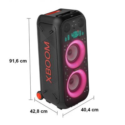 Caixa de Som Amplificada LG Partybox Xboom XL9T IPX4 Bivolt com Bluetooth, Alça de transporte e Display LED 1000W RMS - Preta Preto / Bivolt
