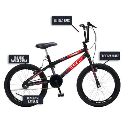 Bicicleta Colli Max Boy Aro 20 Freio V-Brake Sem Marcha Preto Fosco