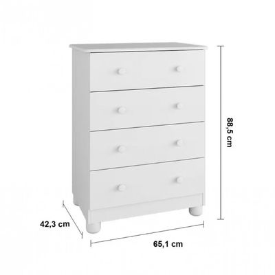 Guarda-Roupa Infantil Peroba Duda Plus com 92 cm de largura + Cômoda com 1 Porta, 4 Gavetas, 1 Prateleira com 65,1 cm de largura + Berço Branco