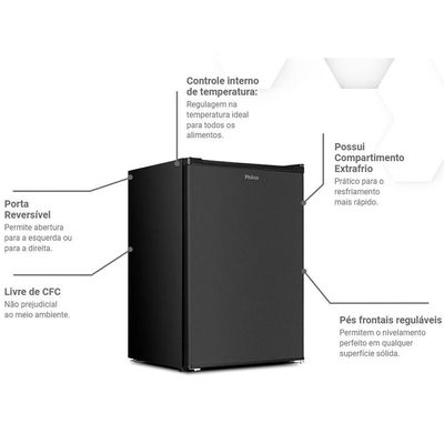 Frigobar Philco 68 Litros PFG85P 5 Níveis de Temperatura Preto 220V
