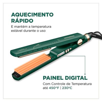 Chapinha | Prancha Mondial P-Ju 02 com Titânio e Nano Silver Verde / Bivolt