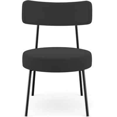 Kit 02 Poltronas Decorativas Para Sala De Estar Base Fixa Londres L02 Suede Preto - Lyam