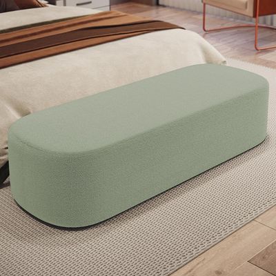 Puff Decorativo Orgânico Para Living Quarto 160cm Doha W01 Bouclê Oliva - Lyam Decor