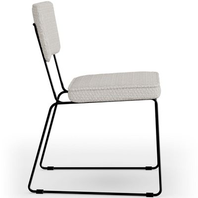 Cadeira Decorativa Estofada Para Sala De Jantar Allana L02 Bouclê Cru - Lyam