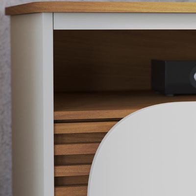 Rack para Sala De Estar TV 65 Pol com Rodízios Laguna C04 Freijó Off White - Lyam Decor