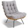 Poltrona Decorativa Sala de Estar Costela L02 Linho Cinza - Lyam Decor