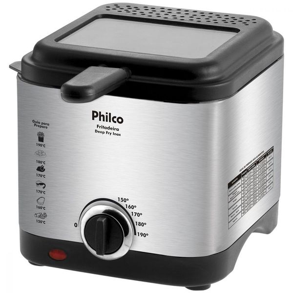 Fritadeira a Óleo Deep Fry Inox 1,8L Prata/Preto Philco 110V