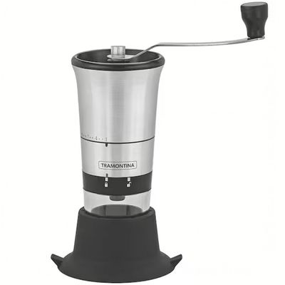 Moedor de Café Tramontina Realce em Acrílico, Aço Inox e Silicone Preto com Inox