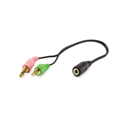 Cabo Headset para Fone, 2 P2 Macho para 1 P2 Fêmea