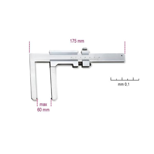 Paquímetro para Leitura Discos de Freios 0,01mm 1650FD Beta