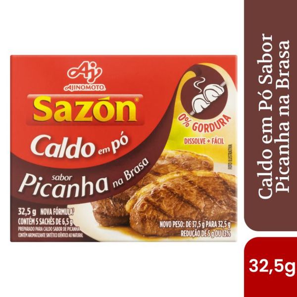 Caldo em pó sazón® sabor picanha 32,5g