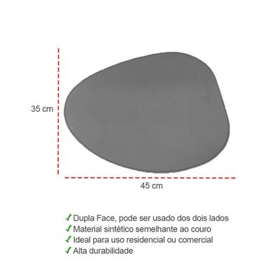Jogo Americano Organico Dupla Face Preto Marrom Oval 4un