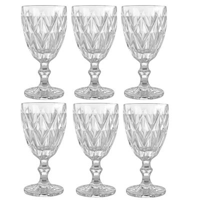 Jogo de 24 Taças para Agua Clear Vitral Verre - Mimo Style