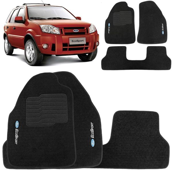 Tapete Carpete Ecosport 2003 a 2012 Preto 3 Peças