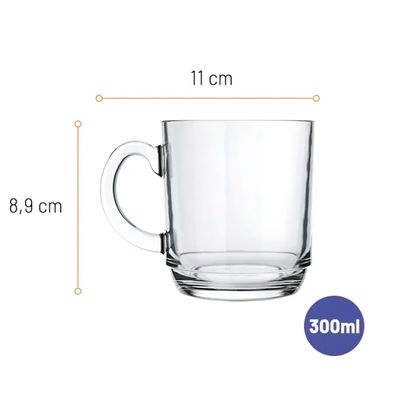 Caneca de Vidro Duralex Aspen 300ml 06 Unidades - Nadir 5909