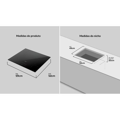 Cooktop De Indução 4 Bocas Dako Supreme Preto 220V