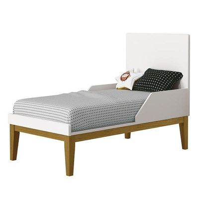 Jogo De Quarto Infantil Classic Cômoda 6 Gavetas E Berço Branco Fosco Com Pés Amadeirado - Reller Móveis Branco Fosco