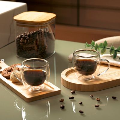 Caneca Vidro Borossilicato 350ml Parede Dupla Resistente Calor 2un
