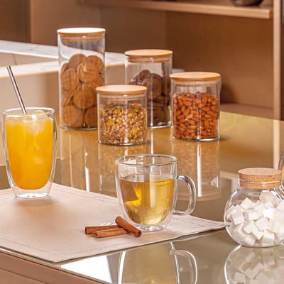 Caneca Vidro Borossilicato 350ml Parede Dupla Resistente Calor 2un