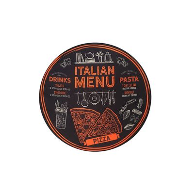 Sousplat Preto Pizza Italia Jogo Americano Redondo 2un