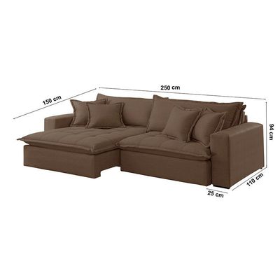 Sofá Zen Veludo 02 Módulos 100 Cm B25 Meu Sofá Online B016 Veludo Marrom